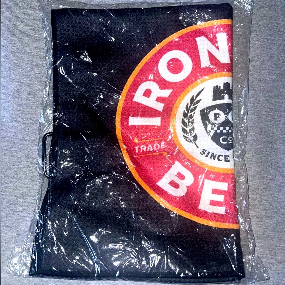SOLD Iron City Beer Black Golf Towel Pittsburgh Brewing Company Beer IC - NEW